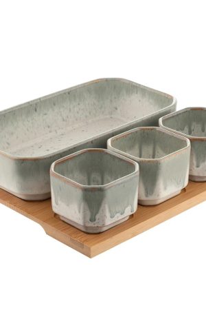 Belleek Living Tivoli Serving Set on Bamboo Board