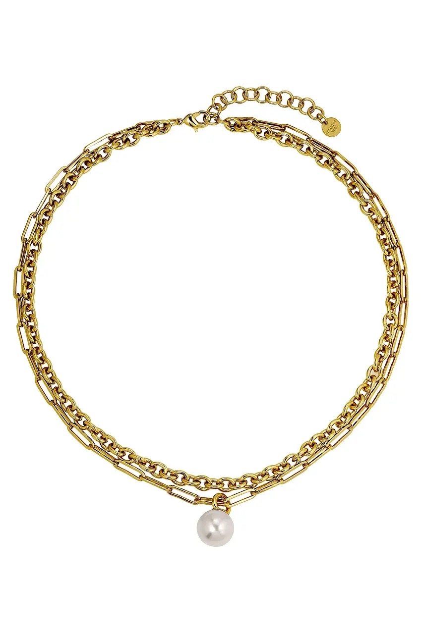 Dyrberg Kern Aurelia Double Strand Gold & Pearl Necklace