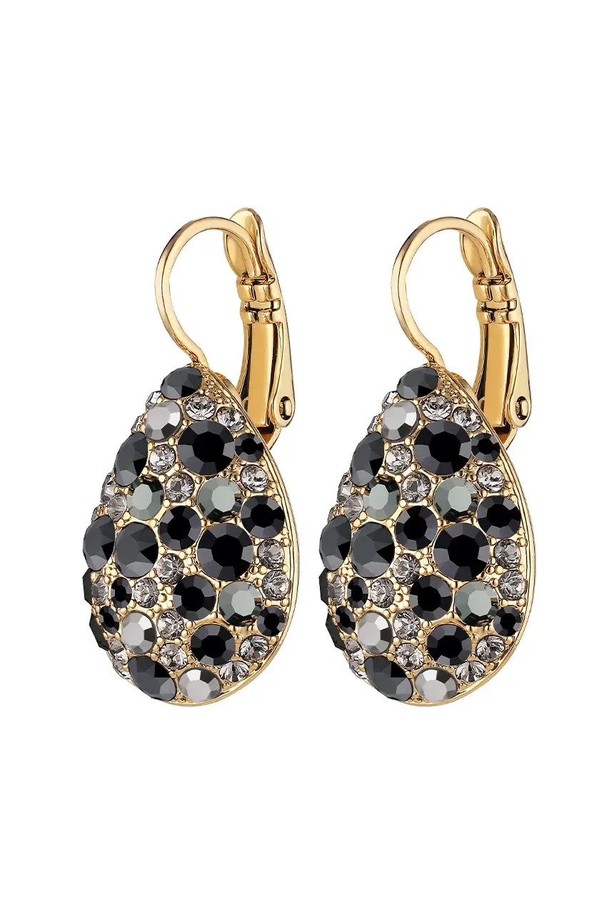 Dyrberg Kern Blost Gold Earrings – Black and Grey