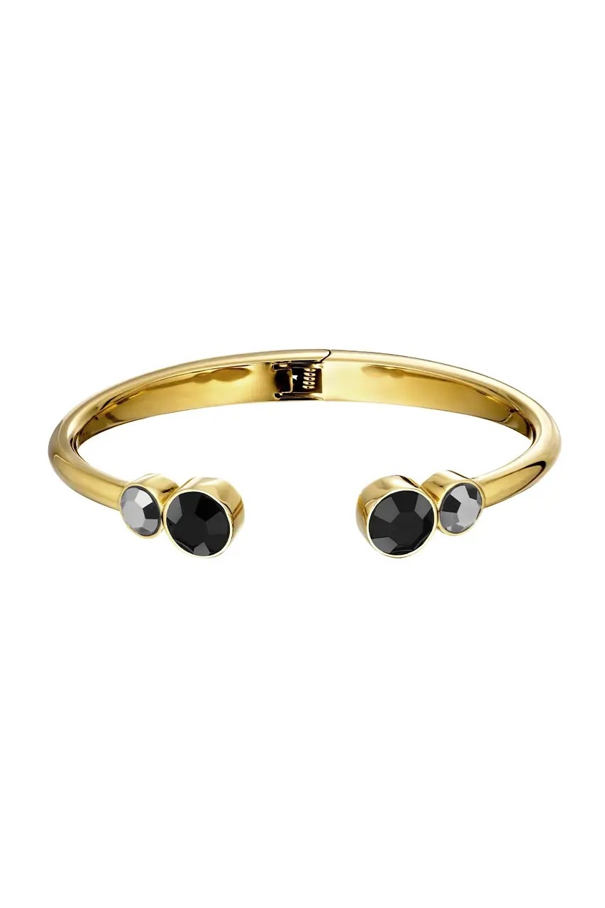 Dyrberg Kern Mate Gold Bangle – Black/Grey