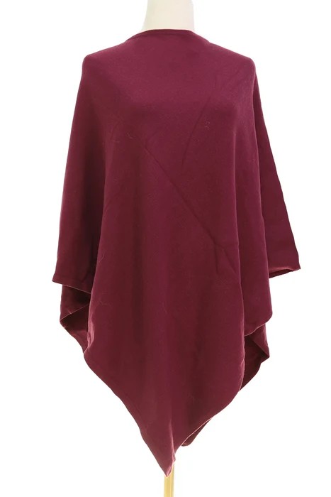 Park Lane Accessories Poncho – Burgundy