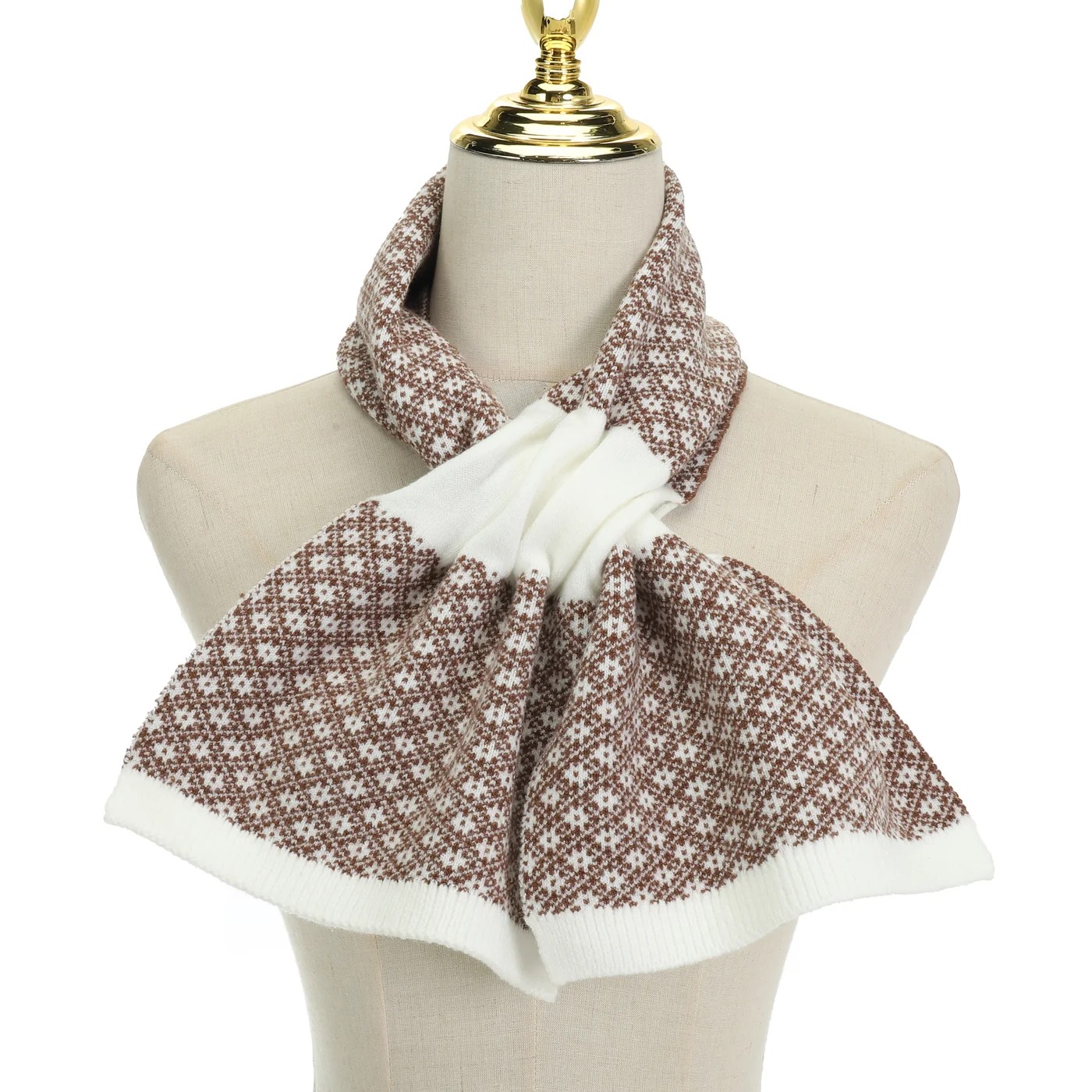 Park Lane Accessories Fine Knit Neck Scarf – Chocolate/Cream
