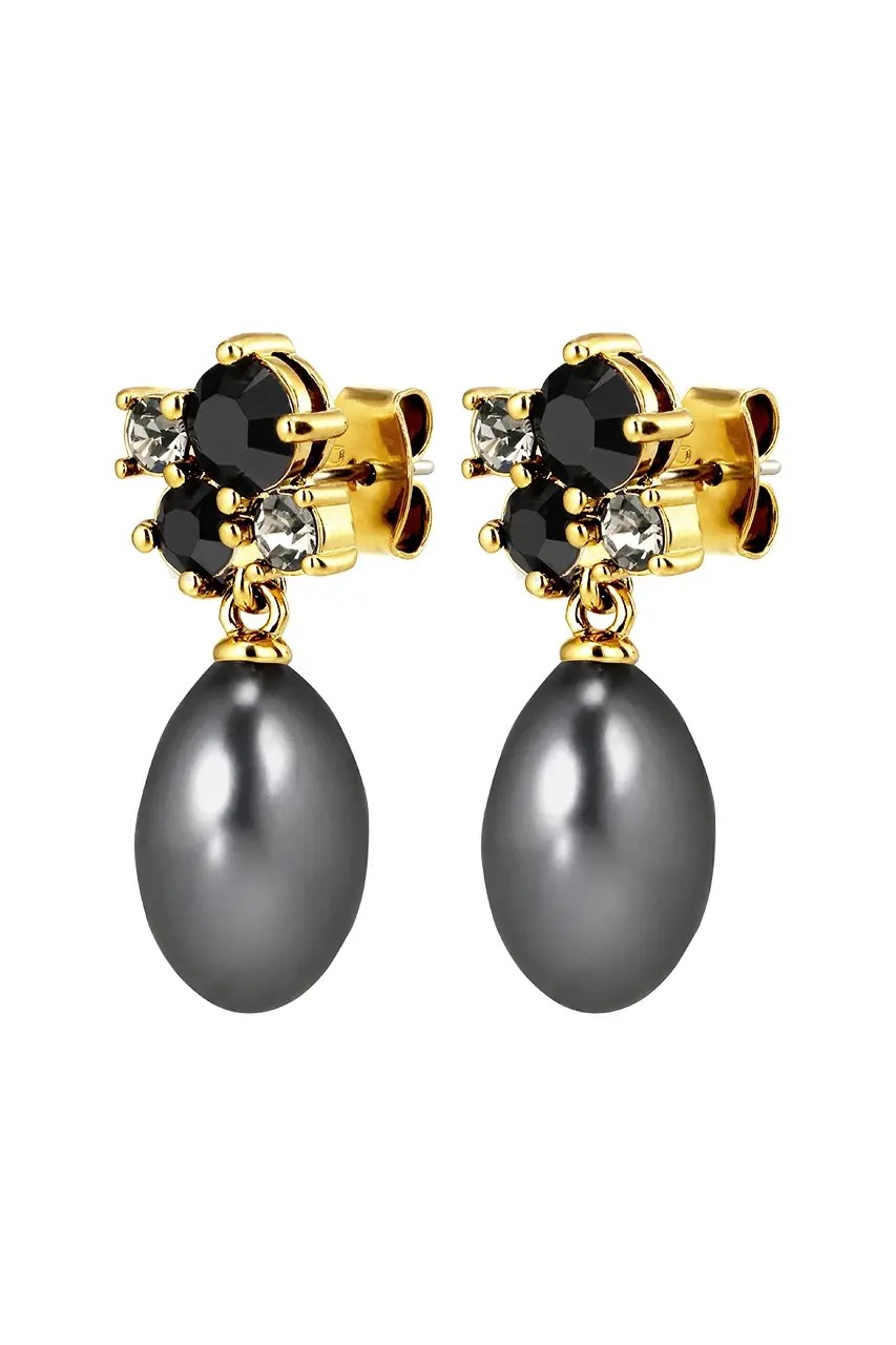 Dyrberg Kern Petun Earrings – Black and Grey